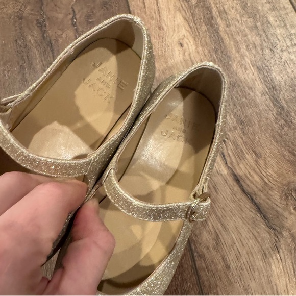 Janie and Jack Ballet Flat Gold Glitter Formal Event Wedding Flower Girl Easter - Picture 5 of 8